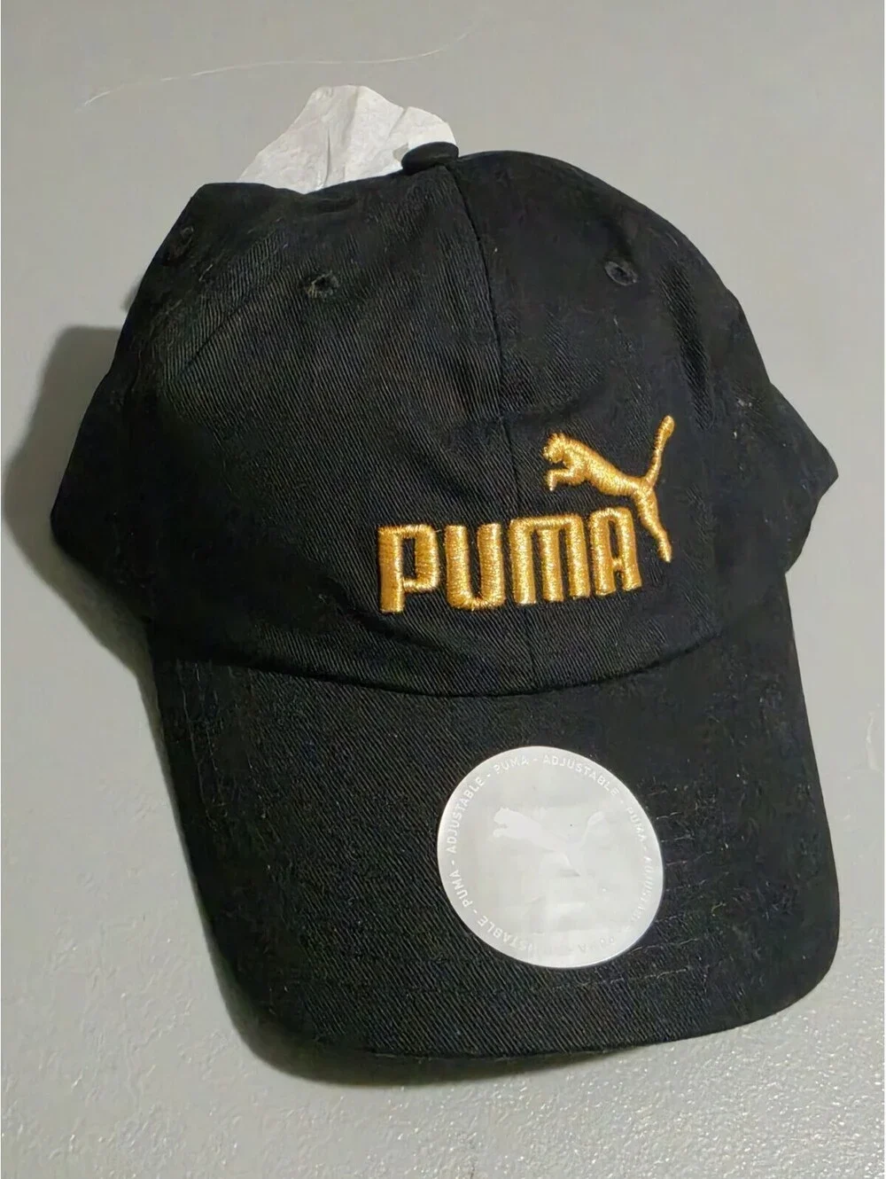 Puma Hat Cap Black/Gold/Logo New W Tags